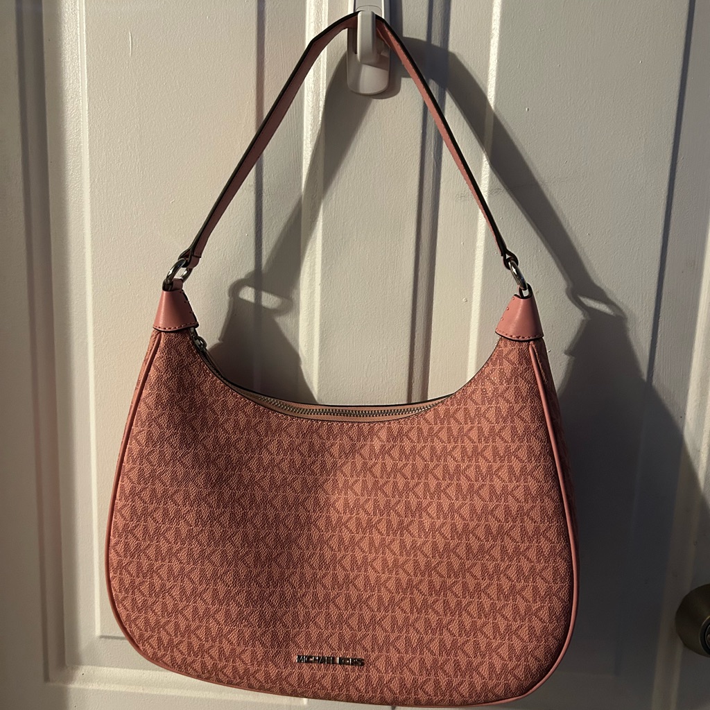 Large Michael Kors Blush Pink Monogram Shoulder Bag